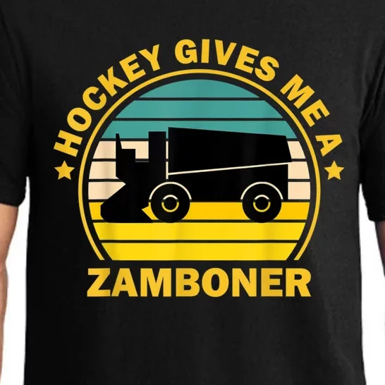 Hockey Gives Me A Zamboner Funny Hockey Fan Men Pajama Set