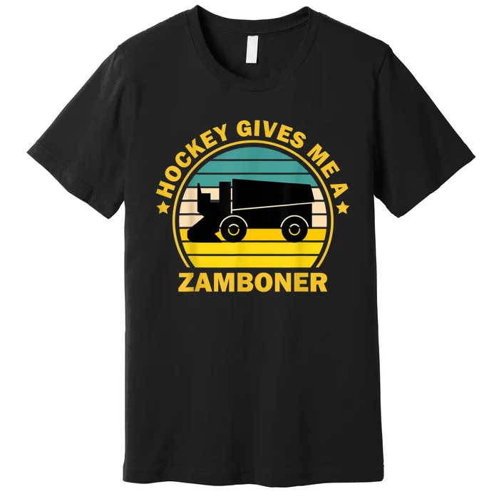 Hockey Gives Me A Zamboner Funny Hockey Fan Men Premium T-Shirt