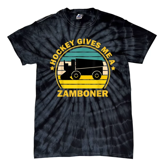 Hockey Gives Me A Zamboner Funny Hockey Fan Men Tie-Dye T-Shirt