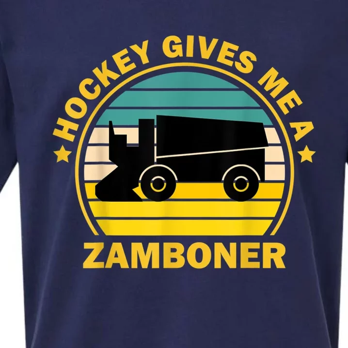 Hockey Gives Me A Zamboner Funny Hockey Fan Men Sueded Cloud Jersey T-Shirt