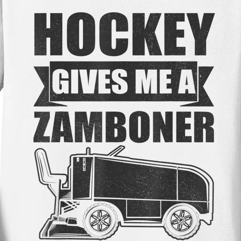 Hockey Gives Me A Zamboner Funny Hockey Fan Men Kids Long Sleeve Shirt