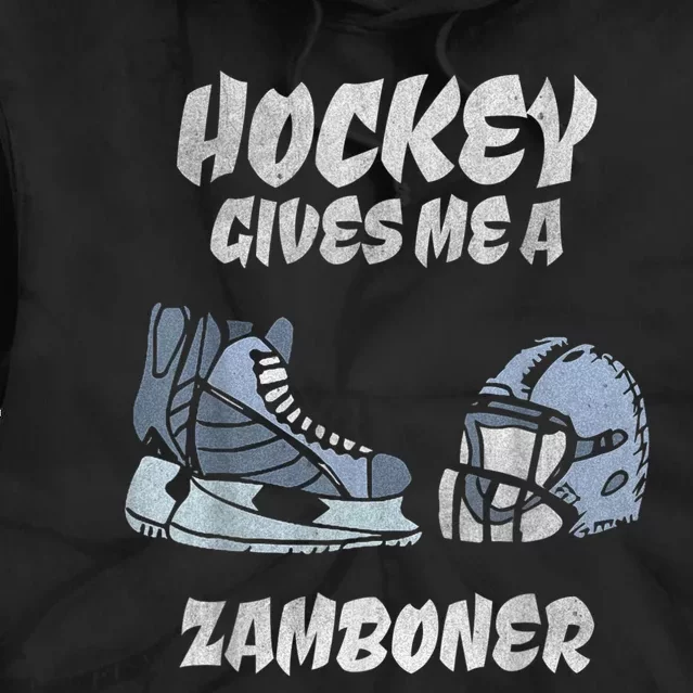 Hockey Gives Me A Zamboner Funny Hockey Fan Tie Dye Hoodie