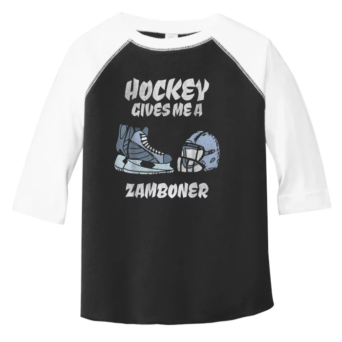 Hockey Gives Me A Zamboner Funny Hockey Fan Toddler Fine Jersey T-Shirt