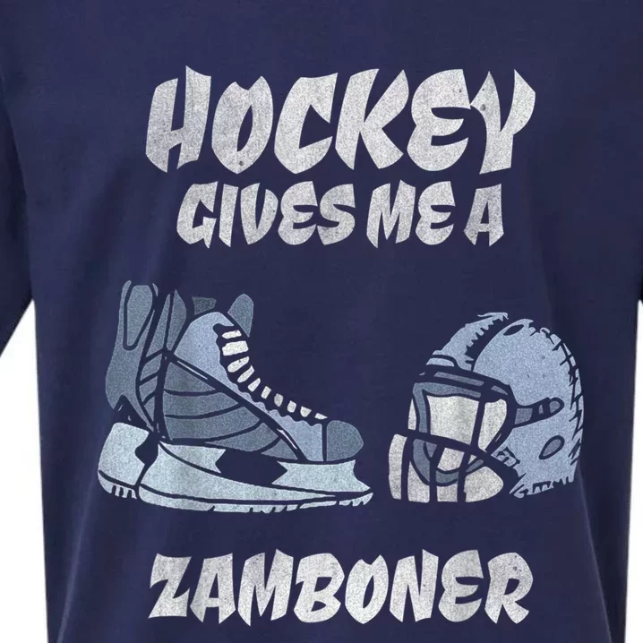 Hockey Gives Me A Zamboner Funny Hockey Fan Sueded Cloud Jersey T-Shirt