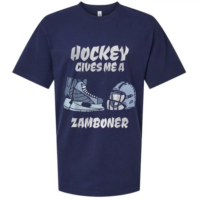 Hockey Gives Me A Zamboner Funny Hockey Fan Sueded Cloud Jersey T-Shirt