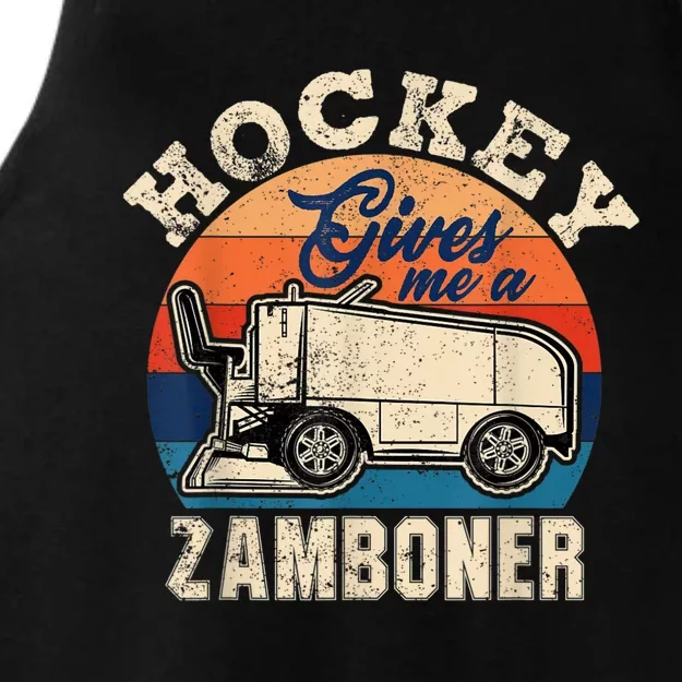 Hockey Gives Me A Zamboner Funny Hockey Fan Men Ladies Tri-Blend Wicking Tank