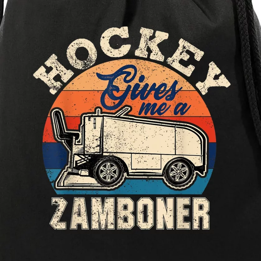 Hockey Gives Me A Zamboner Funny Hockey Fan Men Drawstring Bag