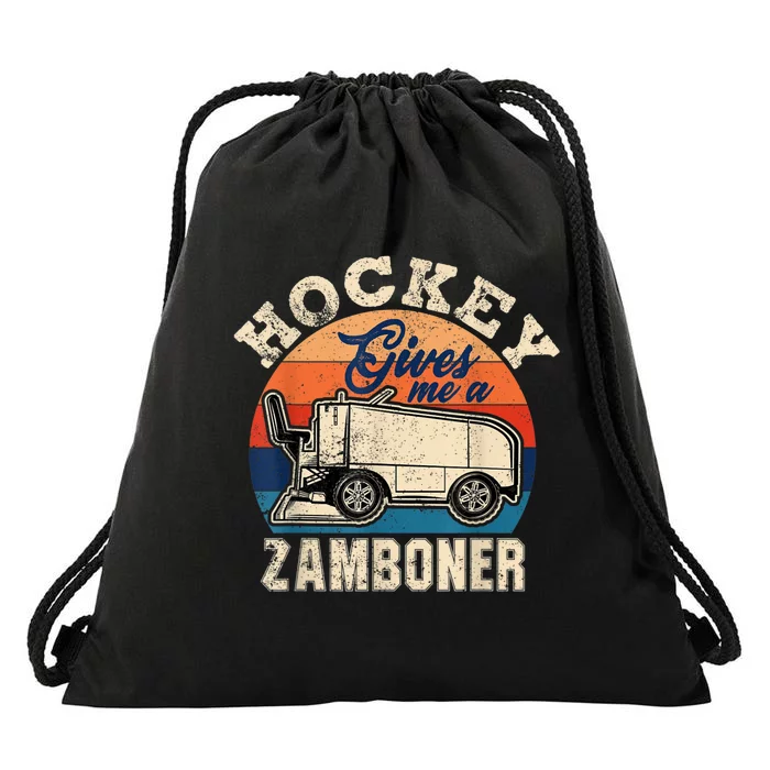 Hockey Gives Me A Zamboner Funny Hockey Fan Men Drawstring Bag