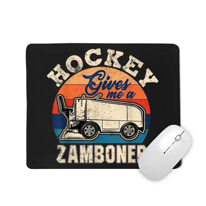 Hockey Gives Me A Zamboner Funny Hockey Fan Men Mousepad