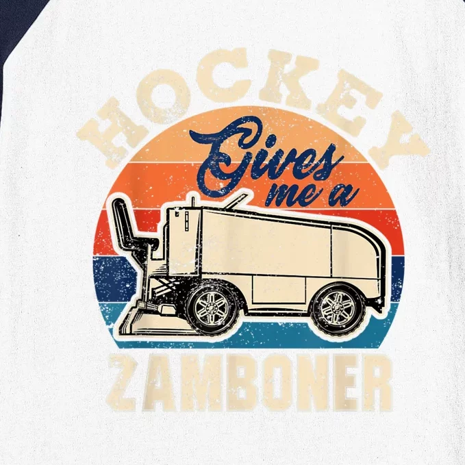 Hockey Gives Me A Zamboner Funny Hockey Fan Men Baseball Sleeve Shirt