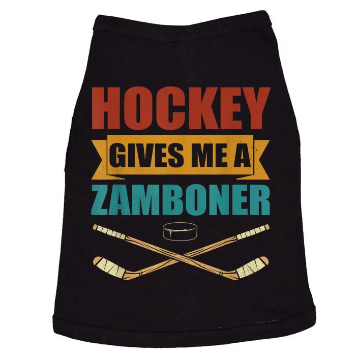 Hockey Gives Me A Zamboner Funny Hockey Fan Men Doggie Tank