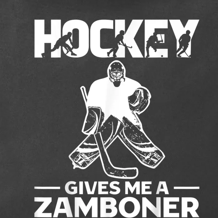 Hockey Gives Me A Zamboner Funny Ice Hockey Zip Tote Bag