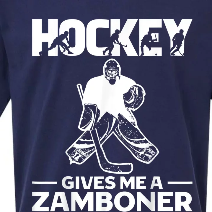 Hockey Gives Me A Zamboner Funny Ice Hockey Sueded Cloud Jersey T-Shirt