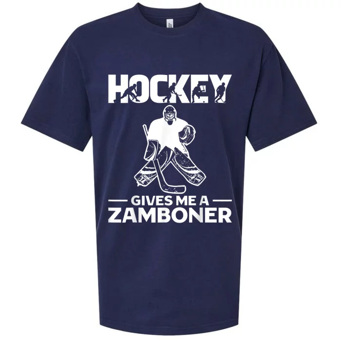 Hockey Gives Me A Zamboner Funny Ice Hockey Sueded Cloud Jersey T-Shirt