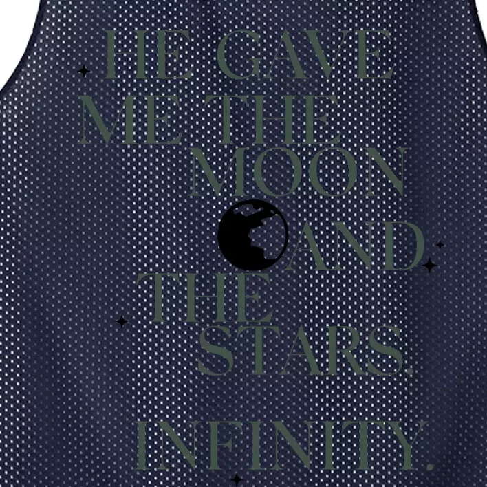 He Gave Me The Moon And The Stars Infinity Mesh Reversible Basketball Jersey Tank