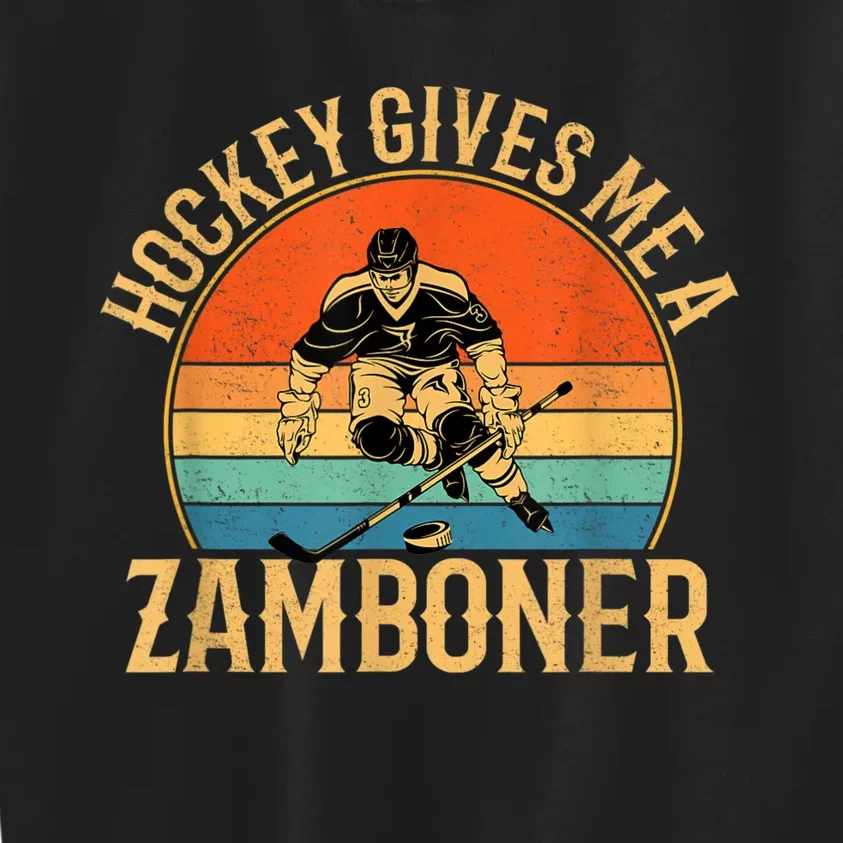 Hockey Gives Me A Zamboner Funny Hockey Kids Sweatshirt