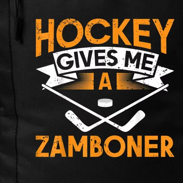 Hockey Gives Me A Zamboner Funny Ice Hockey Daily Commute Backpack