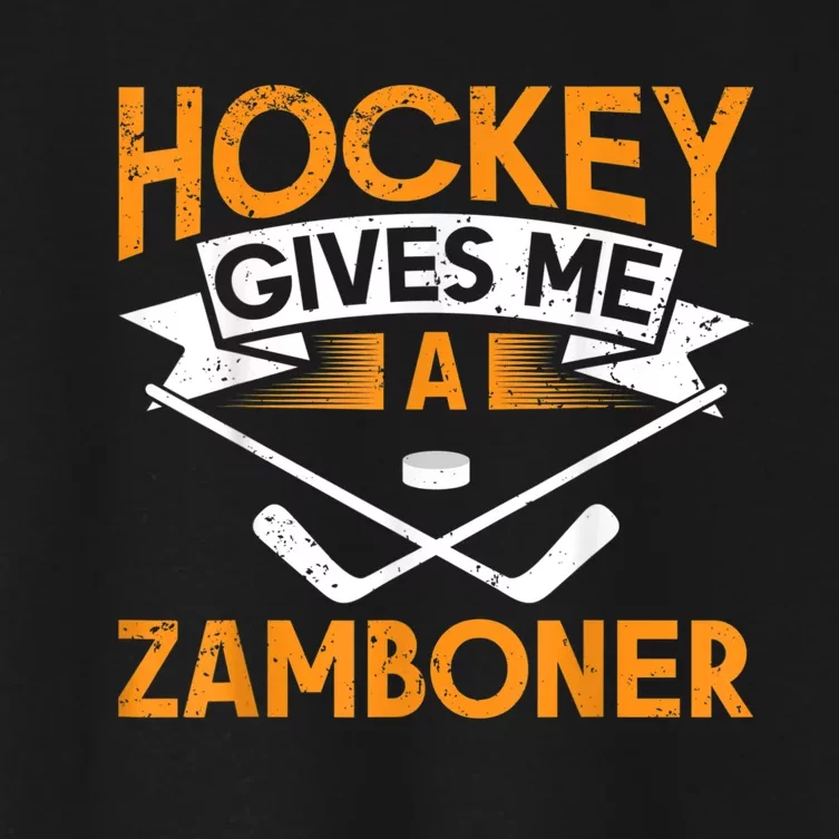 Hockey Gives Me A Zamboner Funny Ice Hockey Women's Crop Top Tee