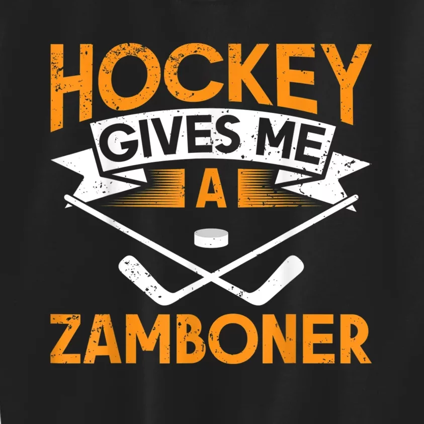 Hockey Gives Me A Zamboner Funny Ice Hockey Kids Sweatshirt