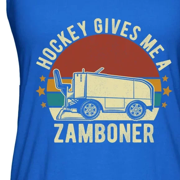 Hockey Gives Me A Zamboner Funny Hockey Fan Meaningful Gift Ladies Essential Flowy Tank