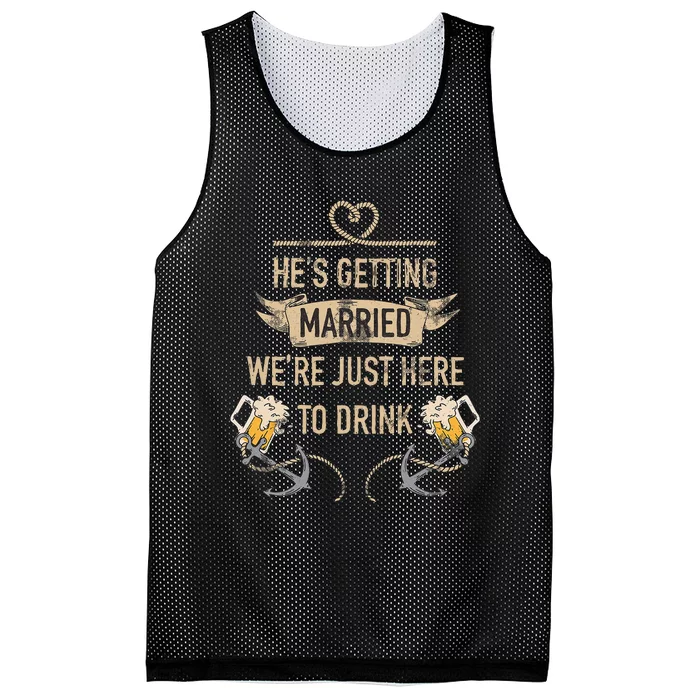 Hes Getting Married Funny Groomsmen Bachelor Party Mesh Reversible Basketball Jersey Tank