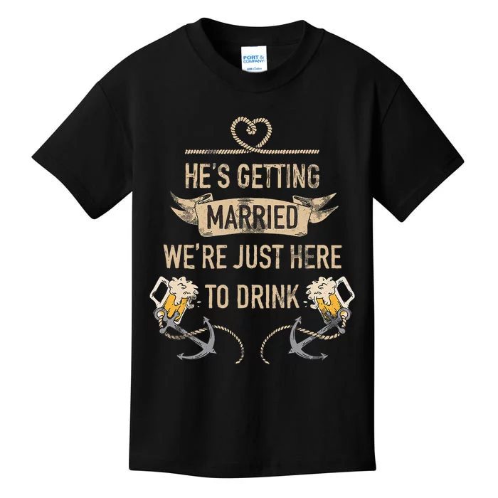 Hes Getting Married Funny Groomsmen Bachelor Party Kids T-Shirt