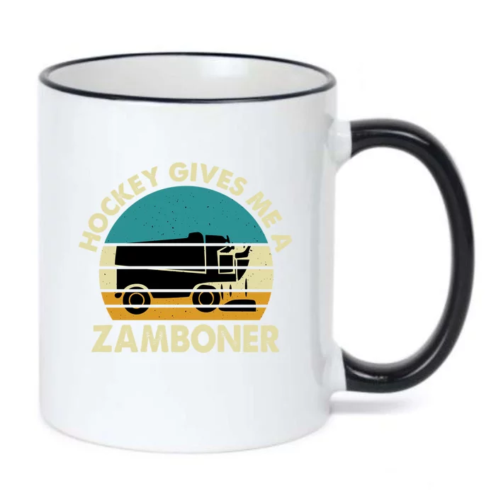 Hockey Gives Me A Zamboner Funny Hockey Retro Vintage Gift Black Color Changing Mug