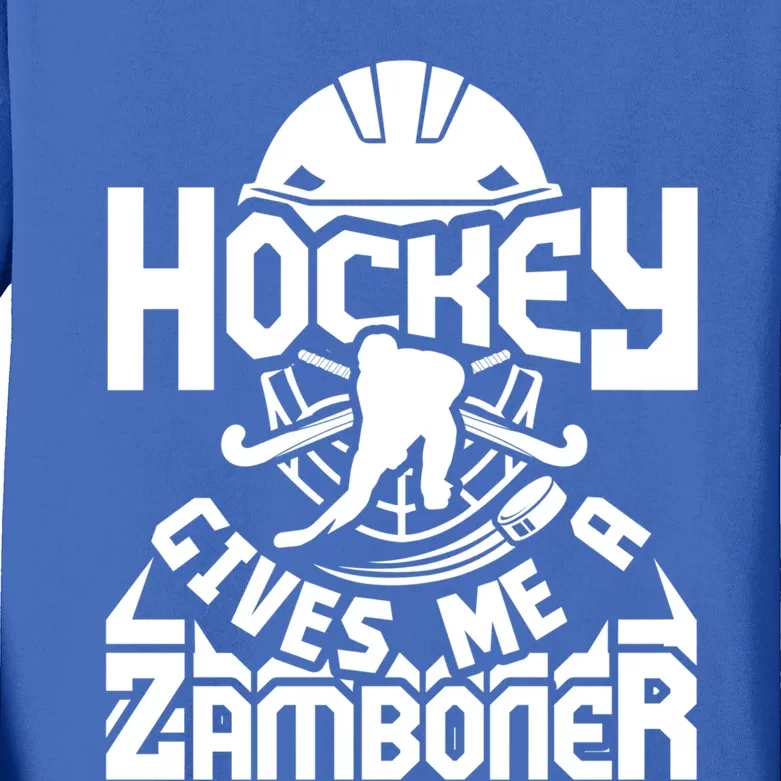 Hockey Gives Me A Zamboner Hockey Fans Lovers Funny Cool Gift Kids Long Sleeve Shirt