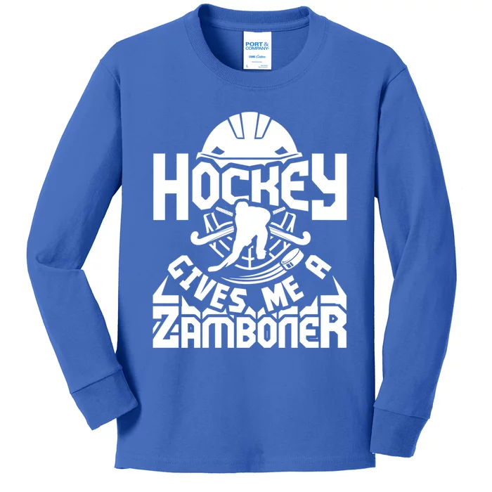 Hockey Gives Me A Zamboner Hockey Fans Lovers Funny Cool Gift Kids Long Sleeve Shirt