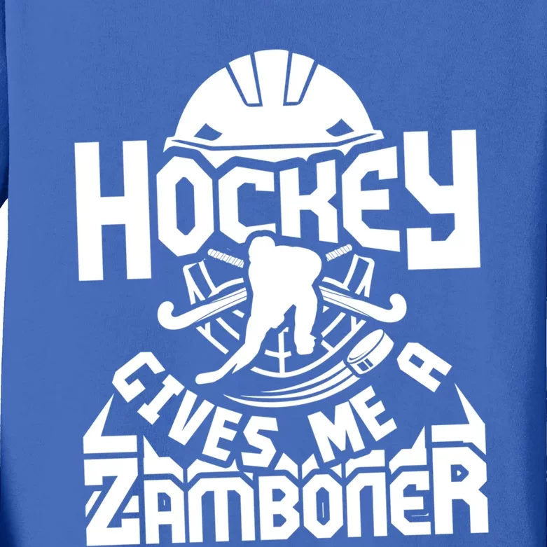 Hockey Gives Me A Zamboner Hockey Fans Lovers Funny Gift Kids Long Sleeve Shirt