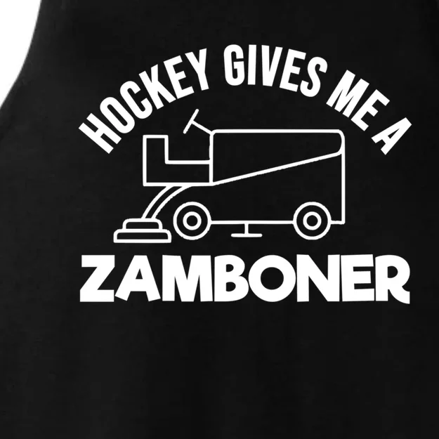 Hockey Gives Me A Zamboner Ice Hockey Player Funny Gift Ladies Tri-Blend Wicking Tank