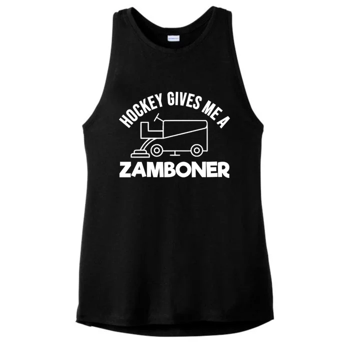 Hockey Gives Me A Zamboner Ice Hockey Player Funny Gift Ladies Tri-Blend Wicking Tank