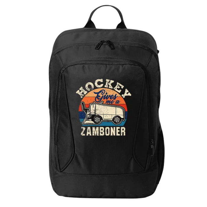 Hockey Gives Me A Zamboner Vintage Hockey Fan City Backpack