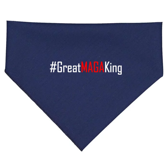 Hashtag Great MAGA King Trump 2024 USA-Made Doggie Bandana