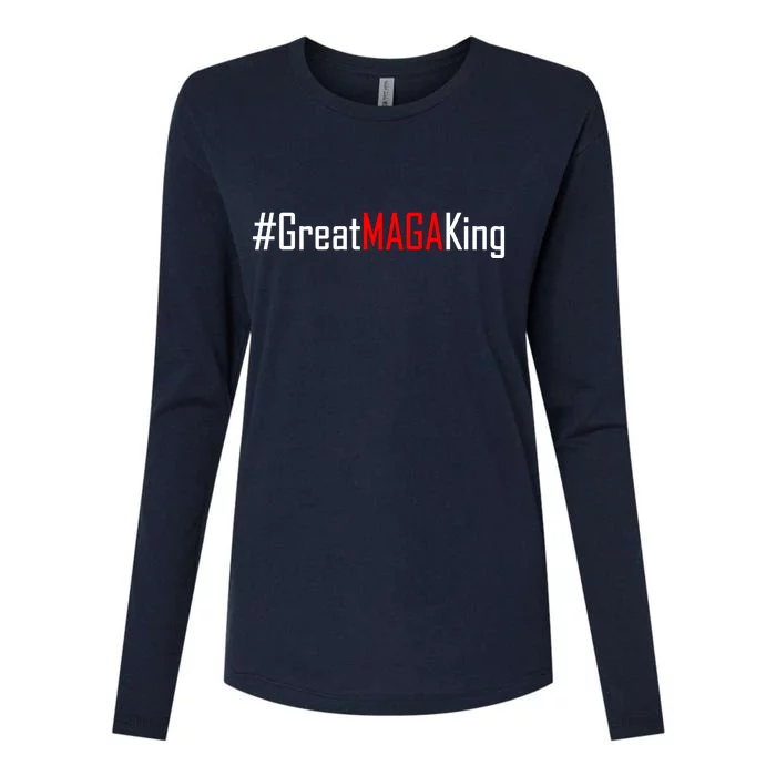 Hashtag Great MAGA King Trump 2024 Womens Cotton Relaxed Long Sleeve T-Shirt