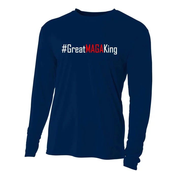 Hashtag Great MAGA King Trump 2024 Cooling Performance Long Sleeve Crew