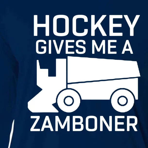 Hockey Gives Me A Zamboner Funny Hockey Tee Cooling Performance Long Sleeve Crew