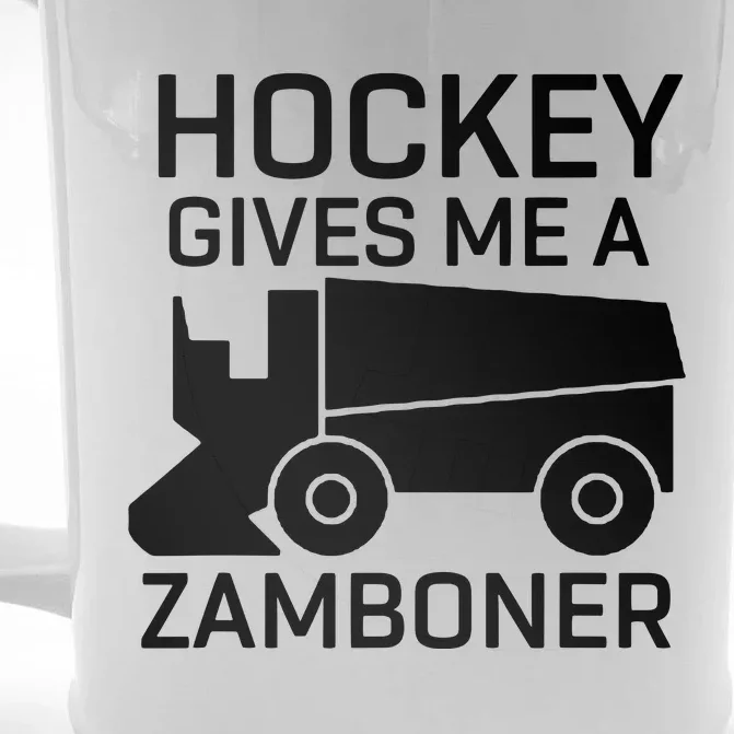 Hockey Gives Me A Zamboner Funny Hockey Tee Front & Back Beer Stein