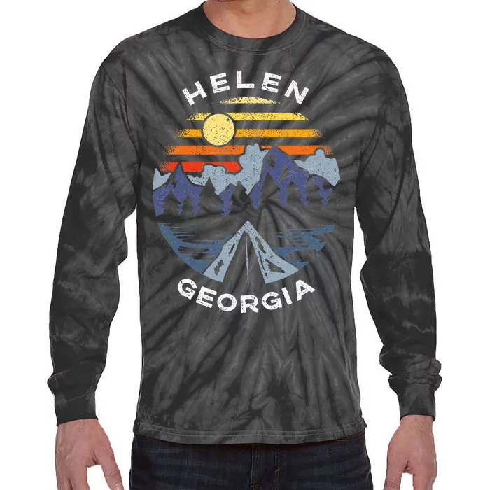 Helen Georgia Mountains Lake Ga Vacation Souvenir Tie-Dye Long Sleeve Shirt