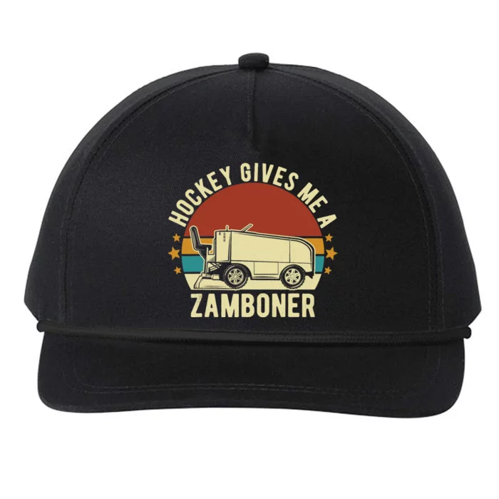 Hockey Gives Me A Zamboner Funny Hockey Fan Snapback Five-Panel Rope Hat