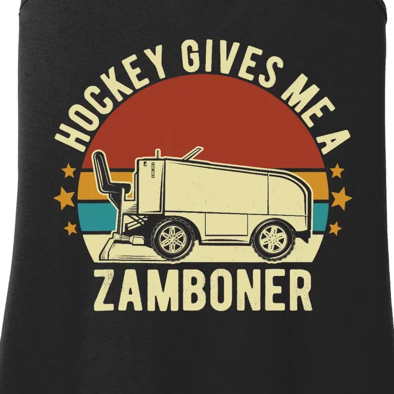 Hockey Gives Me A Zamboner Funny Hockey Fan Ladies Essential Tank