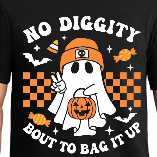 Halloween Ghost No Diggity Bout To Bag It Up Pajama Set