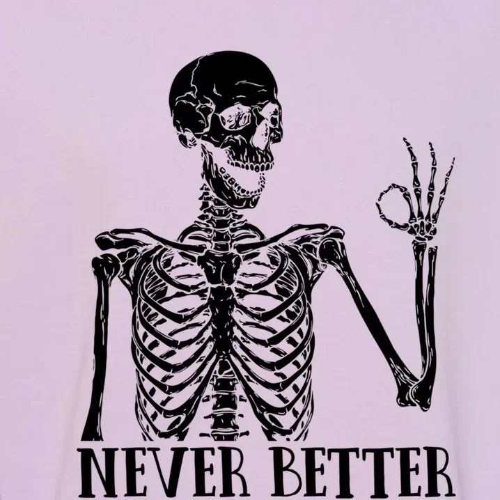 Halloween Gift Never Better Skeleton Funny Skull Gift Garment-Dyed Sweatshirt