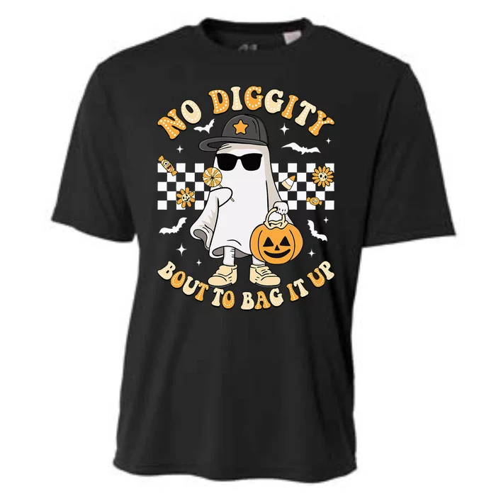 Halloween Ghost No Diggity Bout To Bag It Up Cooling Performance Crew T-Shirt