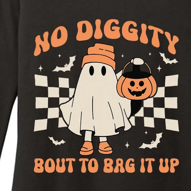 Halloween Ghost No Diggity Bout To Bag It Up Womens CVC Long Sleeve Shirt