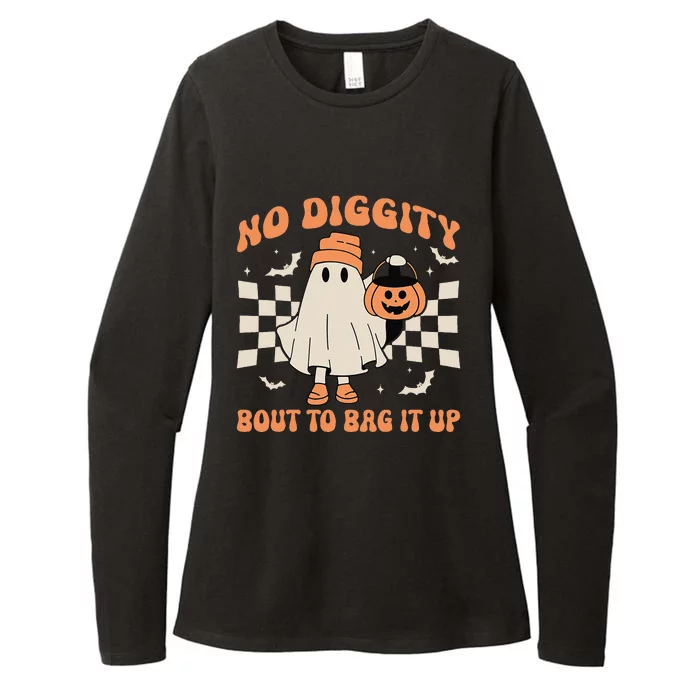 Halloween Ghost No Diggity Bout To Bag It Up Womens CVC Long Sleeve Shirt