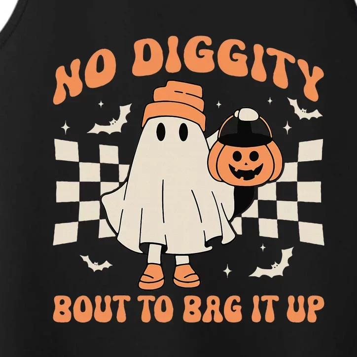 Halloween Ghost No Diggity Bout To Bag It Up Performance Tank