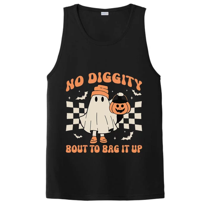 Halloween Ghost No Diggity Bout To Bag It Up Performance Tank