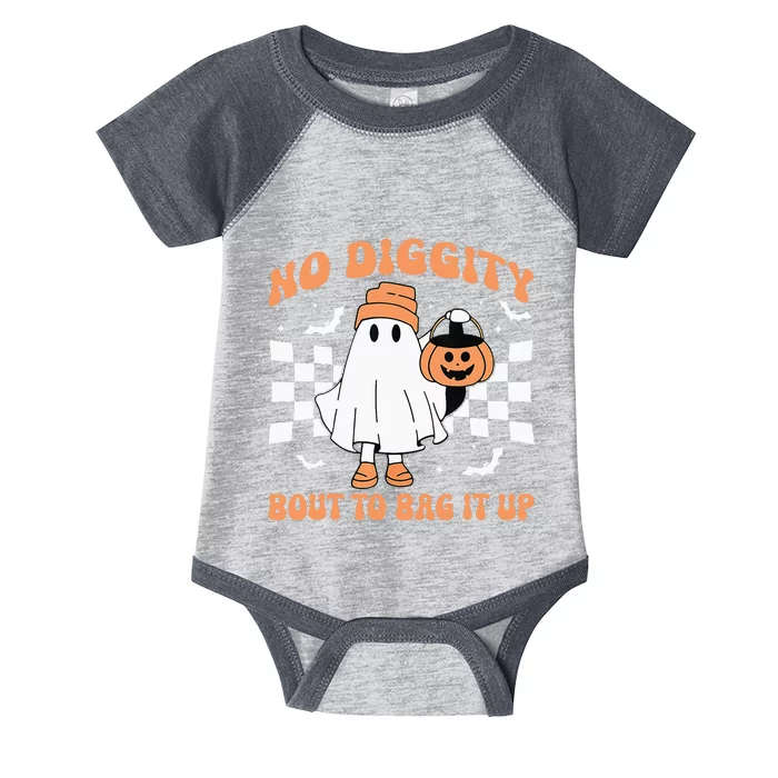 Halloween Ghost No Diggity Kids Bout To Bag It Up Infant Baby Jersey Bodysuit