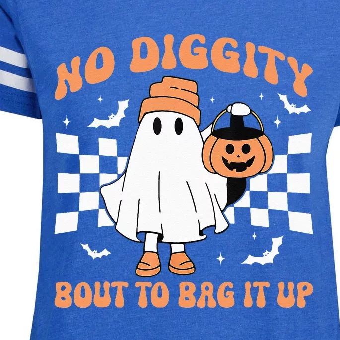 Halloween Ghost No Diggity Kids Bout To Bag It Up Enza Ladies Jersey Football T-Shirt